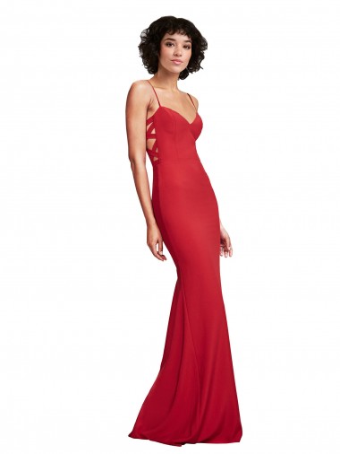 Shop Spaghetti Strap Slip Neckline Formal Crepe Bridesmaid Dress / Prom Dress Calgary