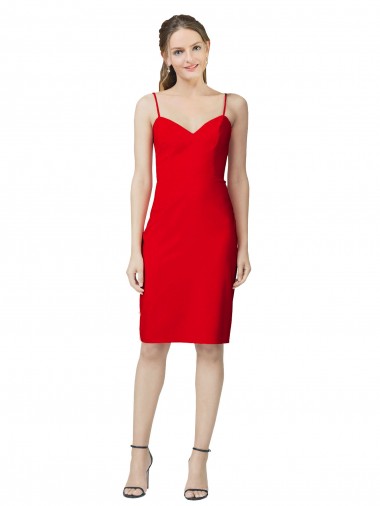 Shop Sleeveless Sheath Sweetheart Neckline Formal Crepe Bridesmaid Dress / Prom Homecoming Dress Calgary