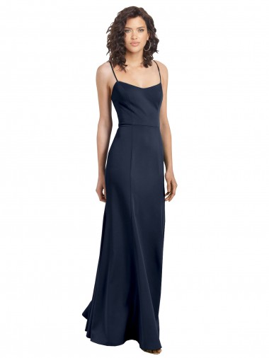 Shop Fit and Flare Scoop Neck Long Sleeveless Stretch Formal Crepe Bridesmaid Dress / Prom Dress Calgary