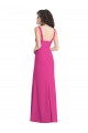 Wide Strap Notch Empire Waist Bridesaid Dress with Front Slit