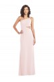 Flirty One Shoulder Midriff Cutout Maxi Formal Crepe Bridesmaid Dress / Prom Dress