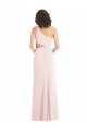 Flirty One Shoulder Midriff Cutout Maxi Formal Crepe Bridesmaid Dress / Prom Dress