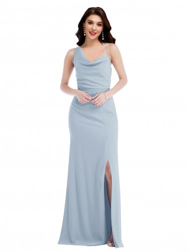Shop One Shoulder Draped Cowl Neck Maxi Bridesmaid Dress / Prom Dress Calgary