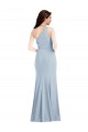 One Shoulder Draped Cowl Neck Maxi Bridesmaid Dress / Prom Dress