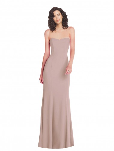 Shop Strapless Princess Line Formal Crepe Mermaid Bridesmaid Dress / Prom Dress Calgary