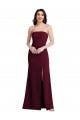 Strapless Crepe Maxi Bridesmaid Dress / Prom Dress with Front Slit