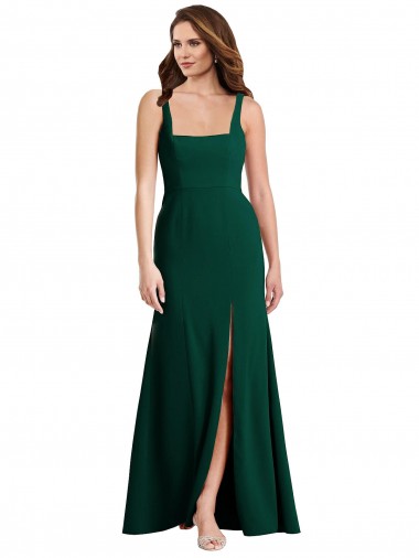 Shop Square Neck Trumpet Maxi Bridesmaid Dress / Prom Dress with Front Slit Calgary