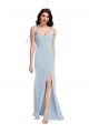 Bustier Style Crepe Bridesmaid Dress / Prom Dress with Bow Straps