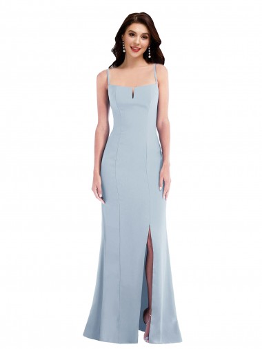 Shop Flattering Trumpet Maxi Formal Crepe Bridesmaid Dress / Prom Dress with Front Slit Calgary