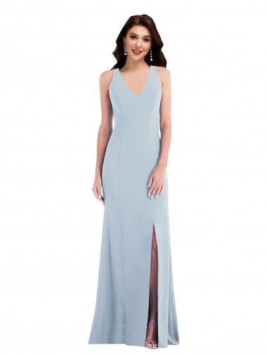 Shop Criss Cross Cutout Back Maxi Bridesmaid Dress / Prom Dress with Front Slit Calgary