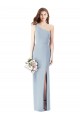 One Shoulder Crepe Trumpet Bridesmaid Dress / Prom Dress with Front Slit