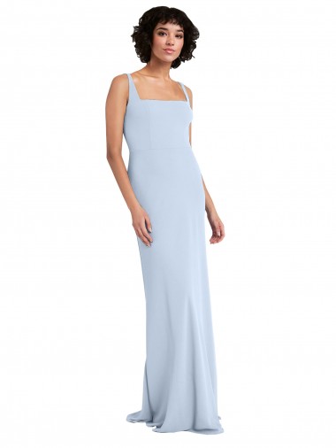 Shop Slim Square Neck Fit and Flare Full Length Stretch Crepe Bridesmaid Dress / Prom Dress Calgary