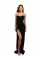 Corset Style Strapless Formal Crepe Bridesmaid Dress / Prom Dress with High Split