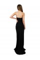 Corset Style Strapless Formal Crepe Bridesmaid Dress / Prom Dress with High Split