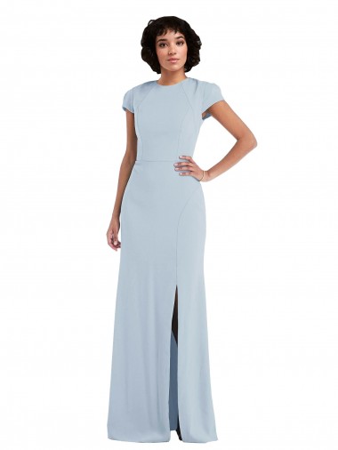Shop Cap Sleeve Cutout Tie Back Trumpet Bridesmaid Dress Calgary