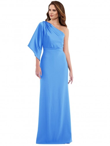 Shop One Shoulder Bell Sleeves Trumpet Bridesmaid Dress / Prom Dress Calgary