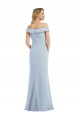 Off the Shoulder Tuxedo Maxi Bridesmaid Dress / Prom Dress with Front Slit