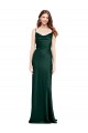 Fitted Cowl Neck Long Formal Stretch Satin Slip Bridesmaid Dress / Prom Dress with V-Back