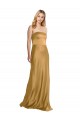 Sleek Strapless Long A-Line Formal Stretch Satin Bridesmaid Dress / Prom Dress