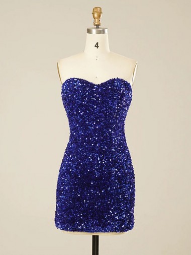 Shop Short Sweetheart Velvet Sequin Prom Dress Calgary