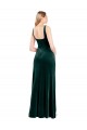 Square Neck Full Length Velvet Bridesmaid Dress / Prom Dress with Side Slit