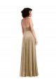 Square Neck Formal Velvet Maxi Bridesmaid Dress / Prom Dress with Front Slit & Pockets